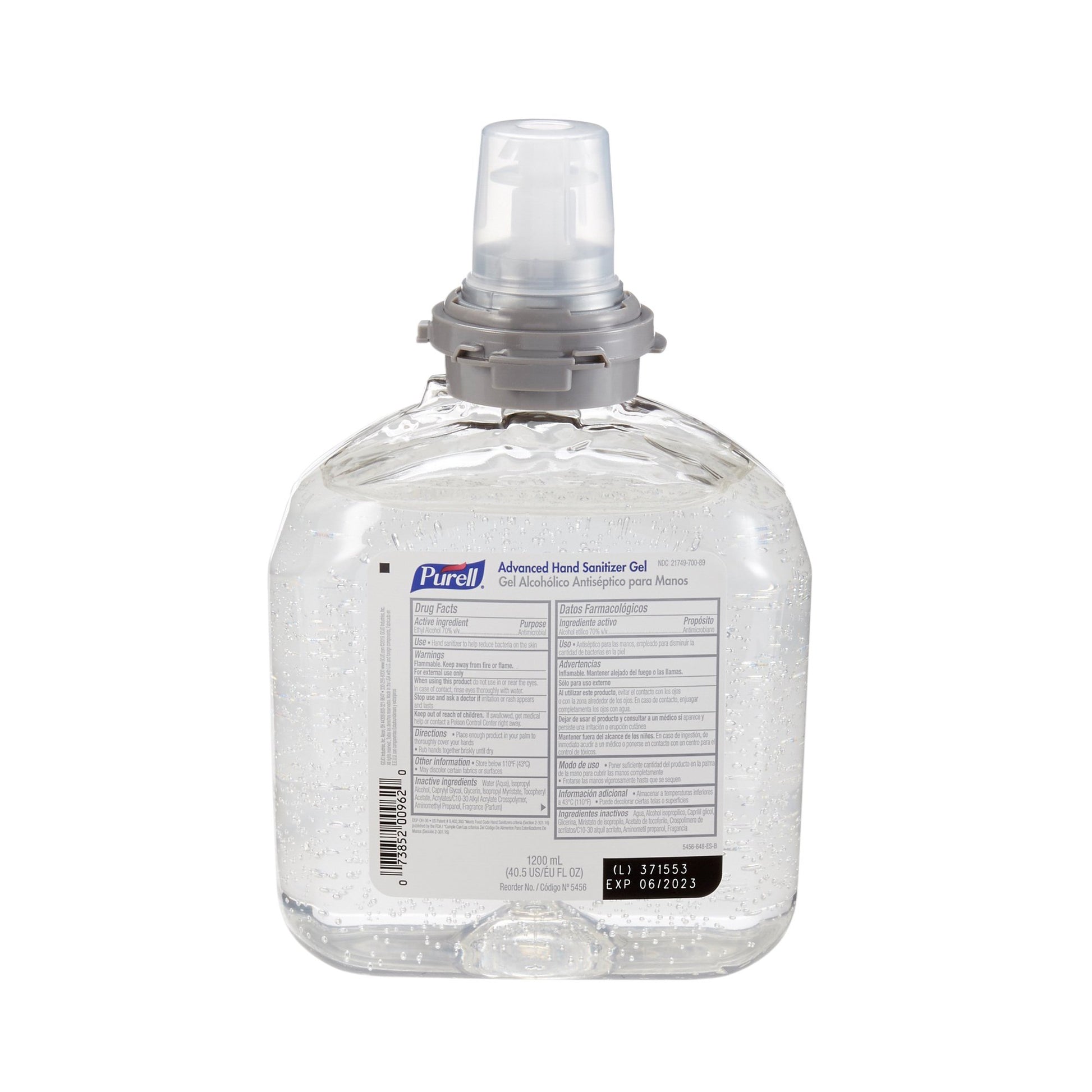 Purell Advanced Hand Sanitizer, Ethyl Alcohol, 1,200 mL Refill Bottle
