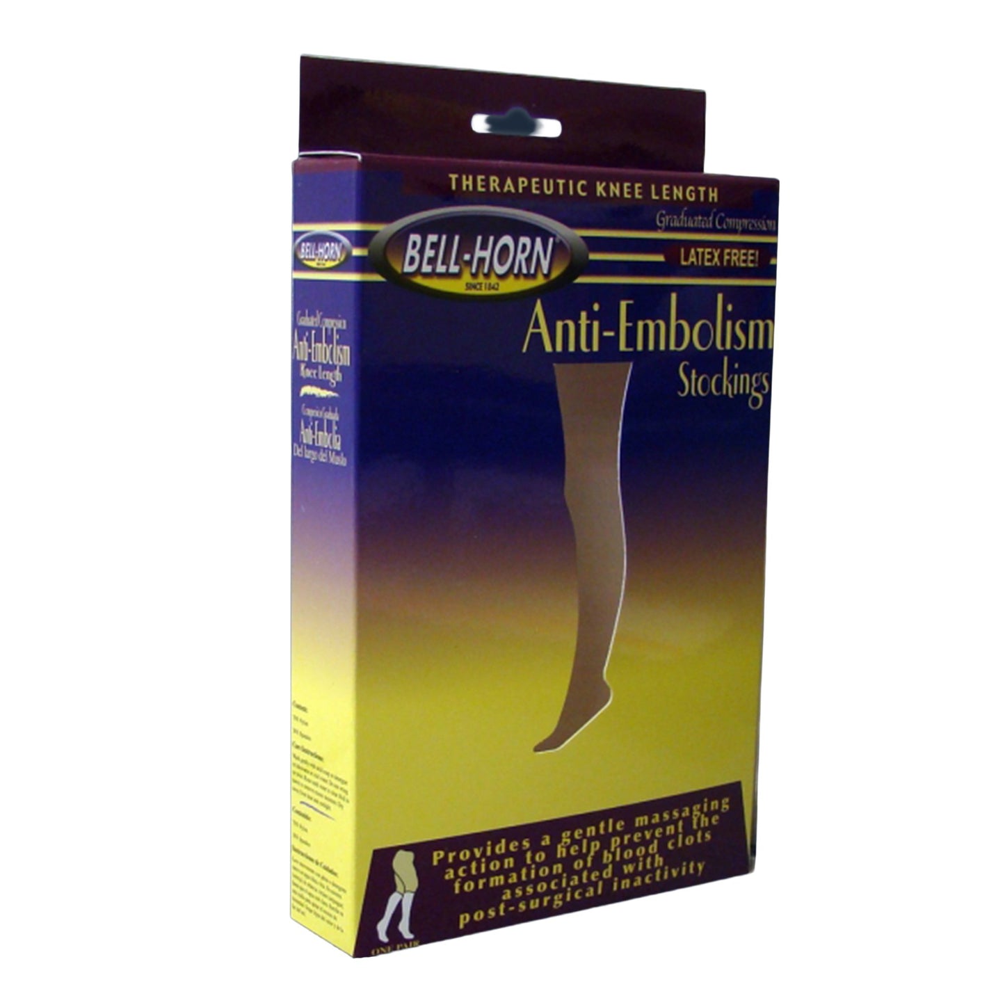 Bell-Horn Knee Length Anti-Embolism Stockings, Large, Black