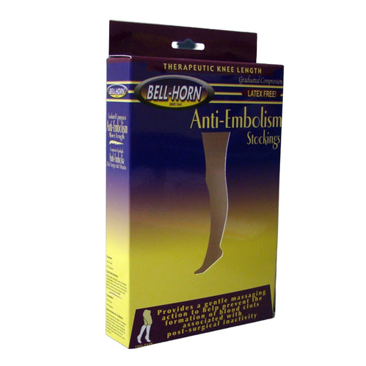 Bell-Horn Knee Length Anti-Embolism Stockings, Large, Black