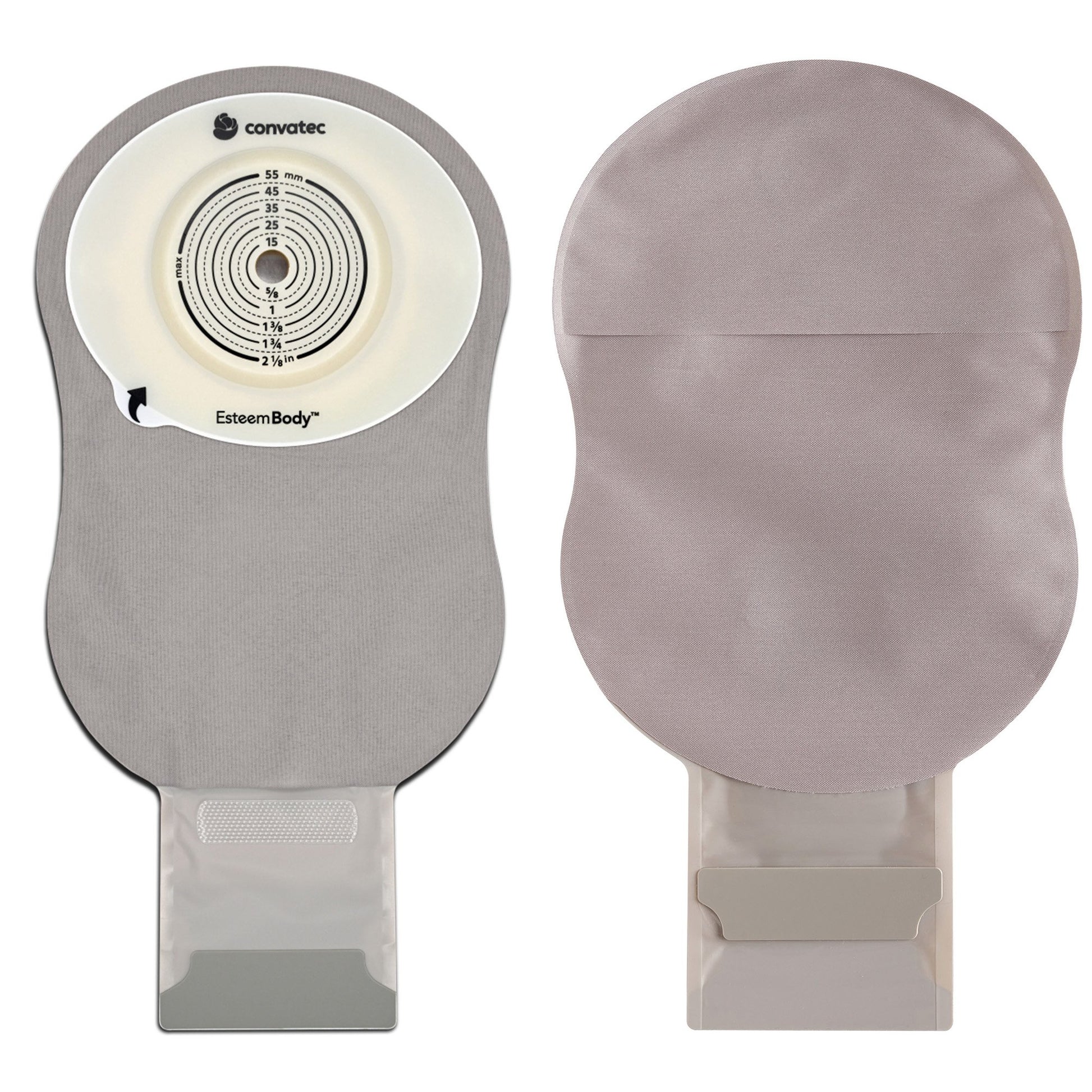 Ostomy Pouch Esteem Body™ One-Piece System 11 Inch Length Convex, Pre-Cut 30 mm Stoma Drainable
