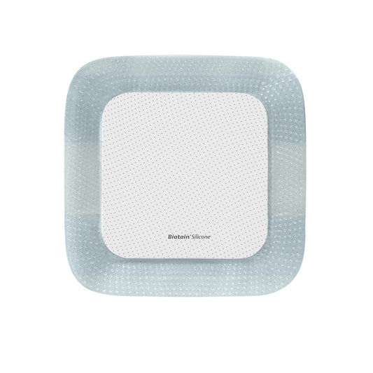 Biatain Silicone Foam Dressing, Sterile, Border Film Backing, 5 x 5 Inch