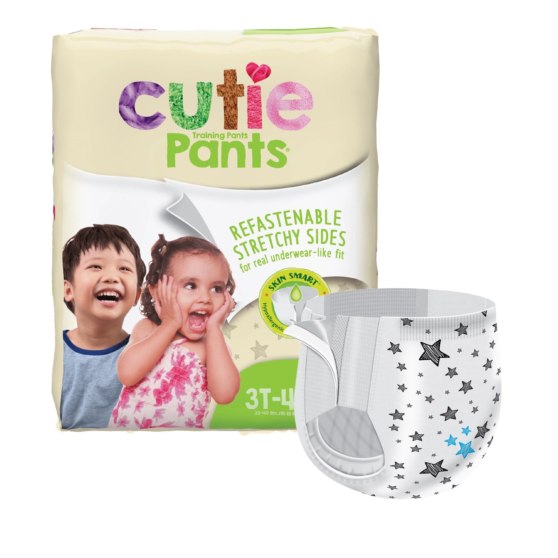 Cutie Pants Toddler, Heavy Absorbency, Daytime/Overnight, 32 – 40 lbs, 3T to 4T
