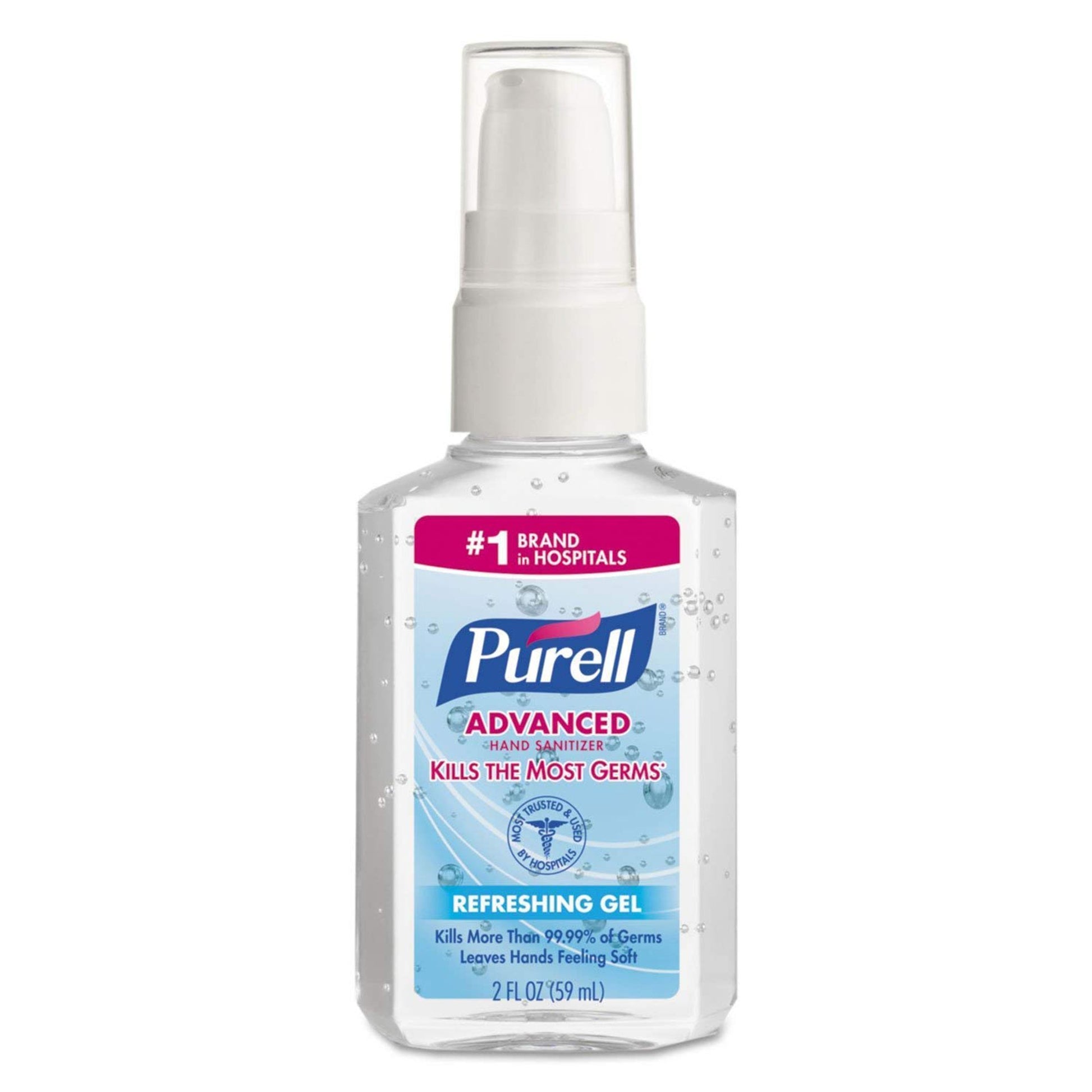 Purell Advanced Hand Sanitizer 70% Ethyl Alcohol Gel, 2-ounce Pump Bottle