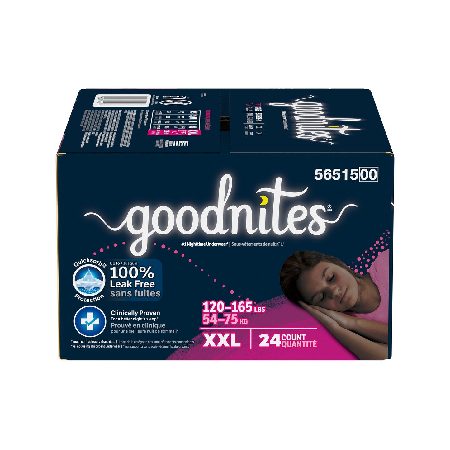 Female Youth Absorbent Underwear GoodNites Pull On with Tear Away Seams Size 7 / 2X-Large Disposable Heavy Absorbency