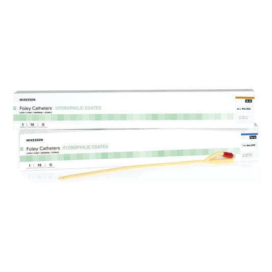 McKesson Hydrophilic-Coated Latex Foley Catheter, Coud Tip, 18 Fr.