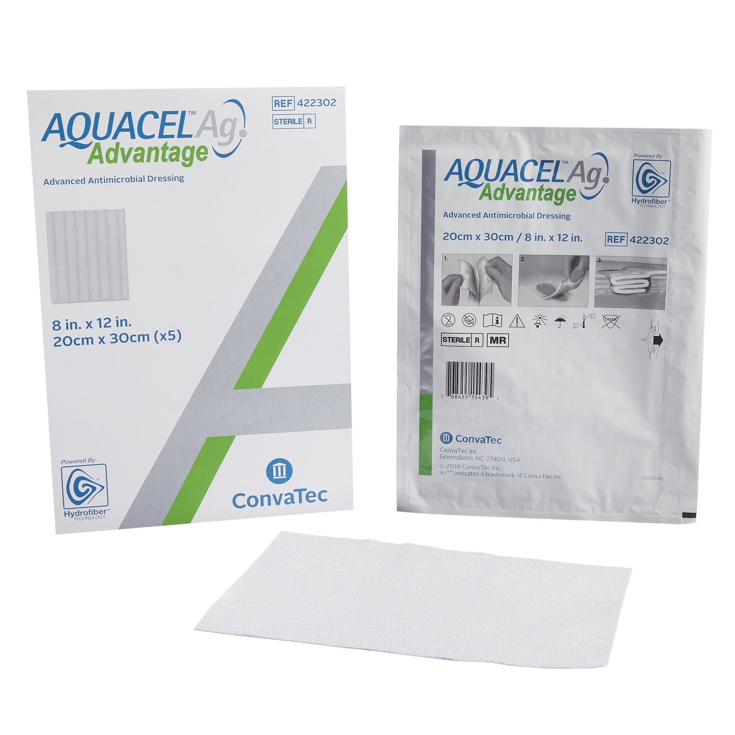 Aquacel Ag Advantage Silver Dressing, 8 x 12 Inch