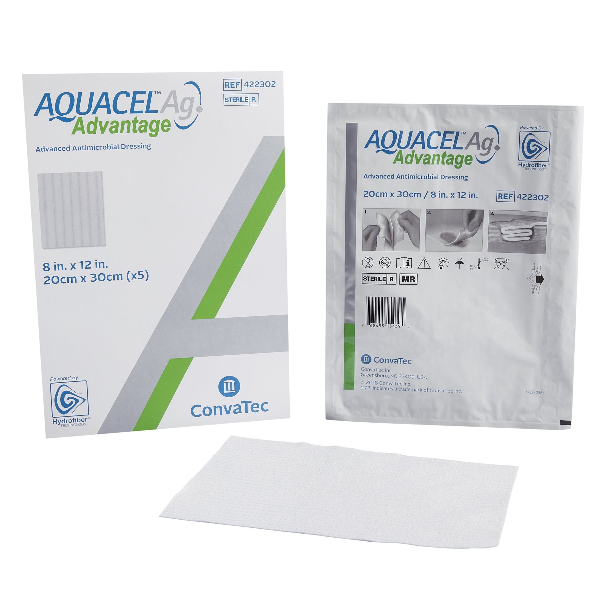 Aquacel Ag Advantage Silver Dressing, 8 x 12 Inch