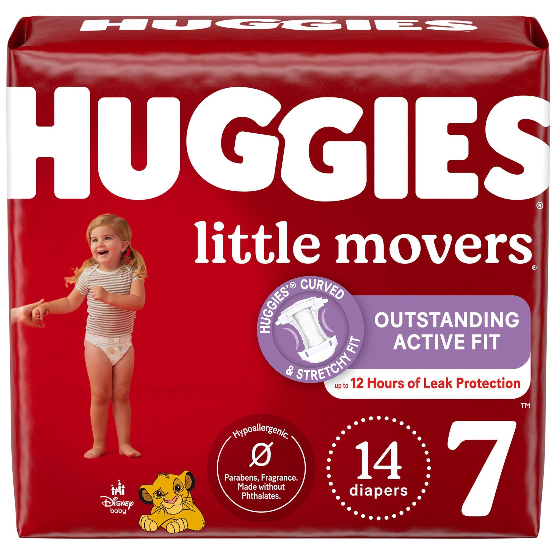 Unisex Baby Diaper Huggies Little Movers Size 7 Disposable Moderate Absorbency