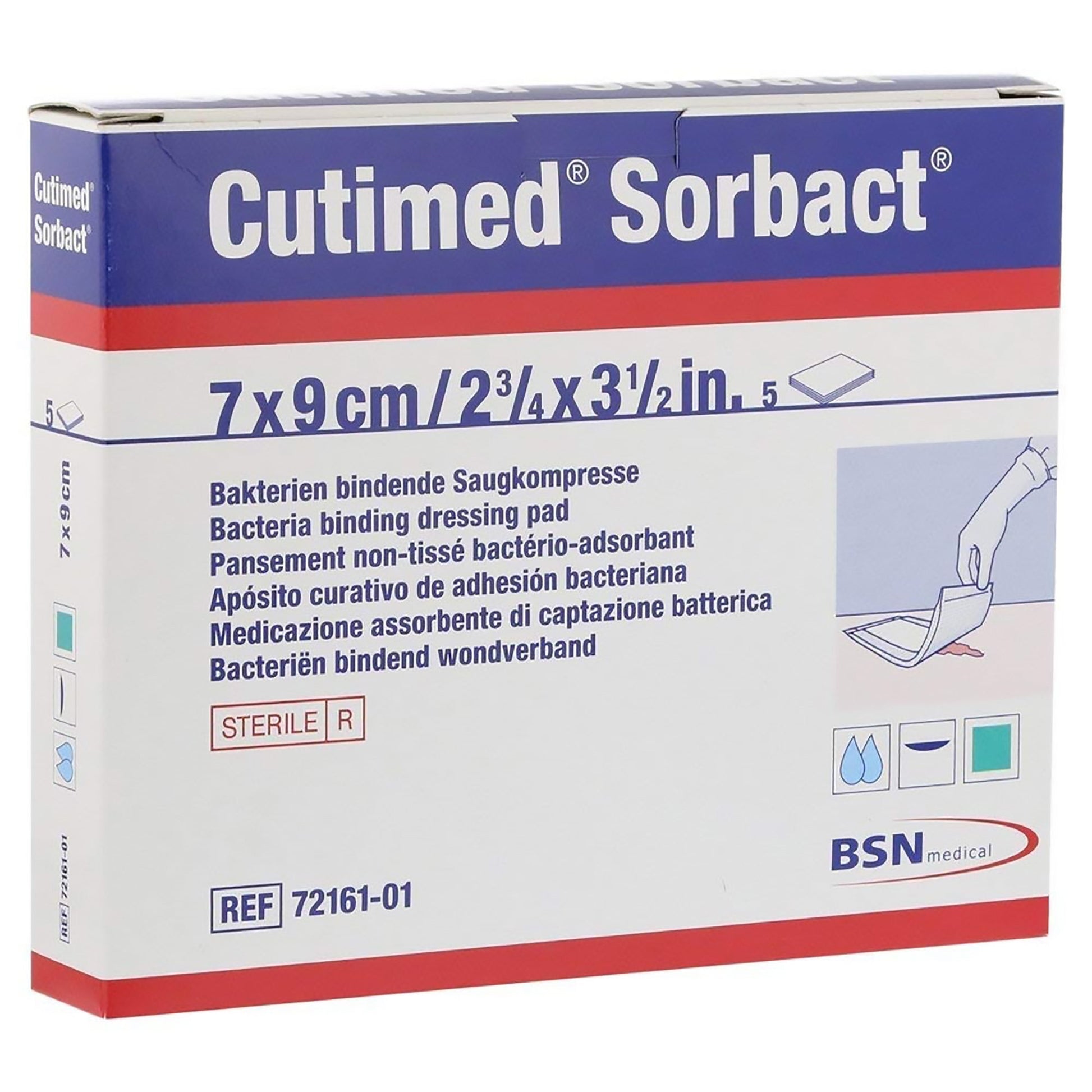 Cutimed Sorbact Antimicrobial Mesh Dressing, 2 x 3½ Inch