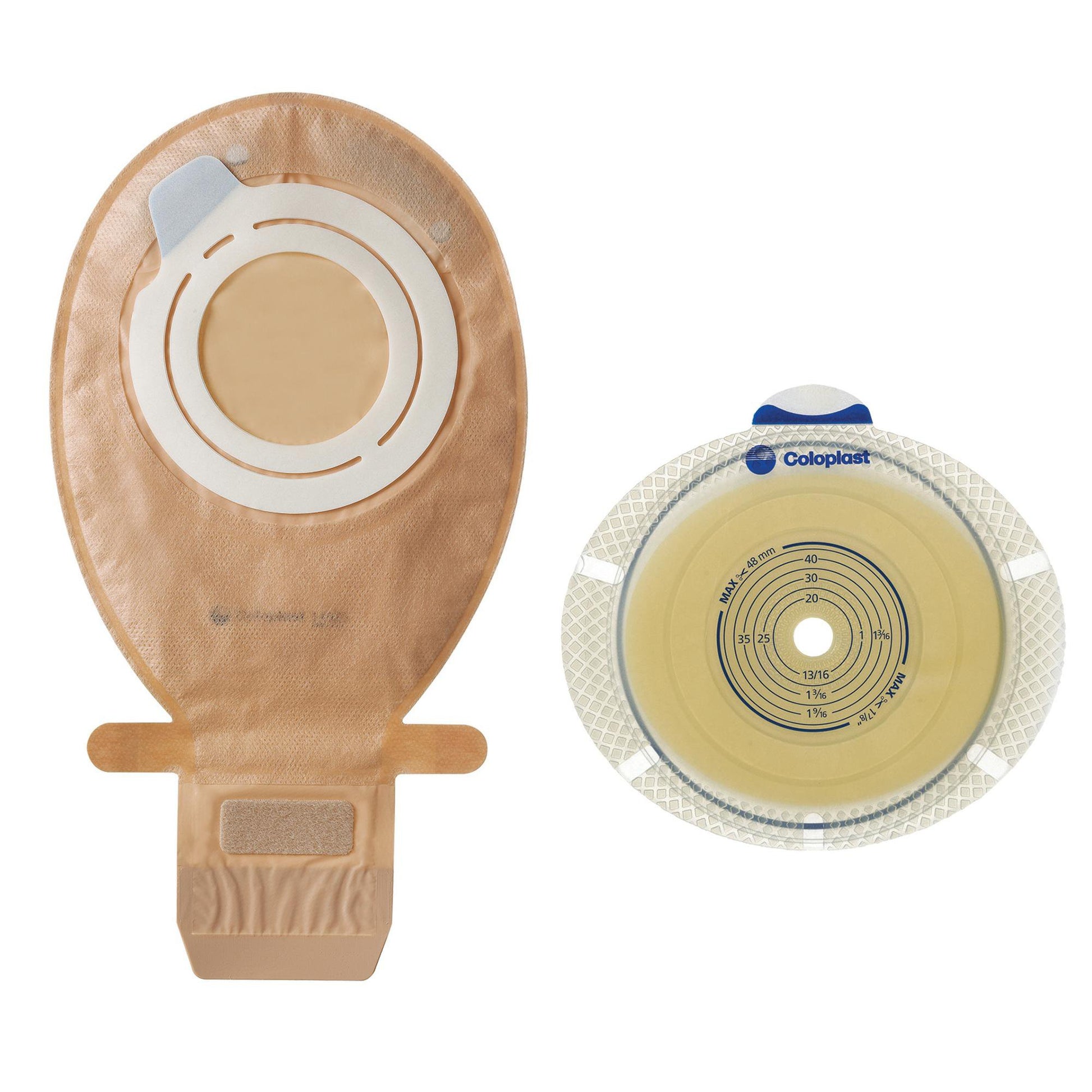 SenSura Flex 2-Piece Transparent Ostomy Pouch, 10 – 48 mm Stomas, Red Match
