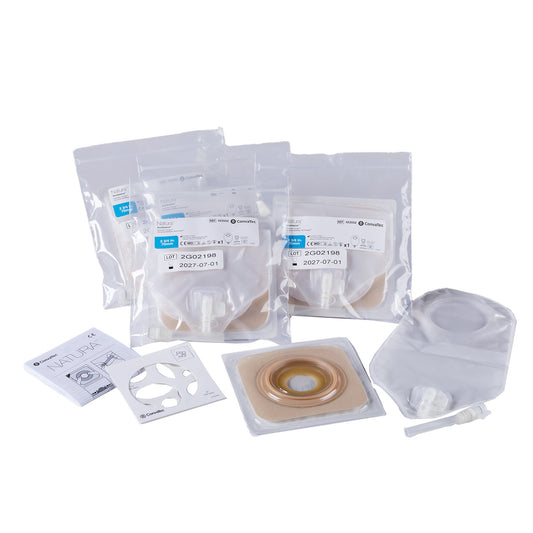 Ostomy Pouch Natura One-Piece System Trim To Fit 2-3/4 Inch Stoma Drainable