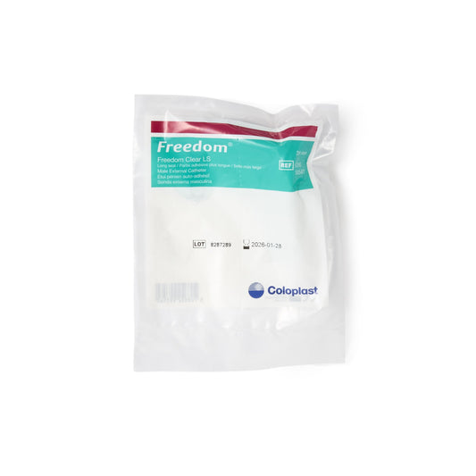 Freedom Clear LS Male External Catheter, Self-Adhesive Silicone Seal, 28mm