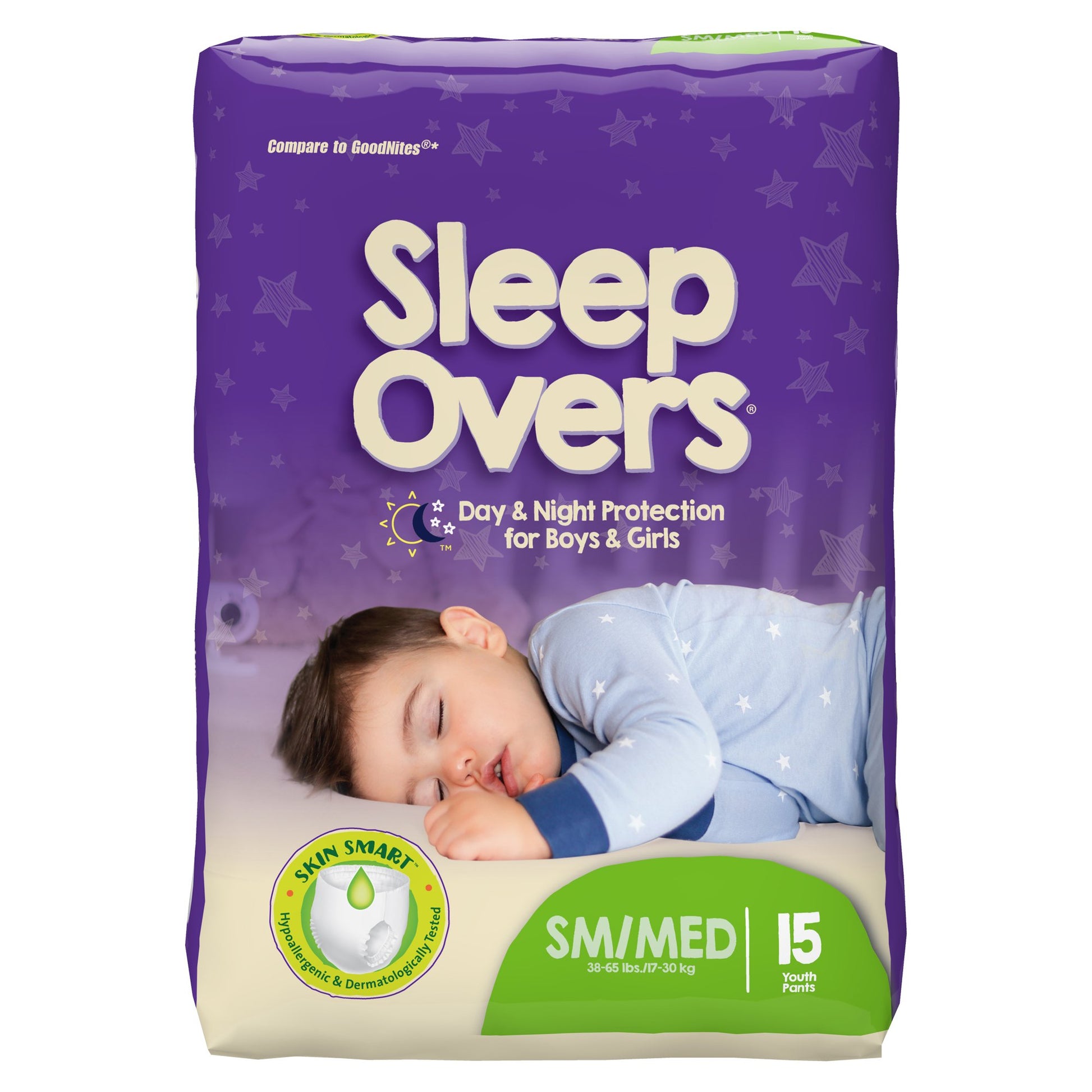 Cuties Sleep Overs Absorbent Underwear, Small / Medium