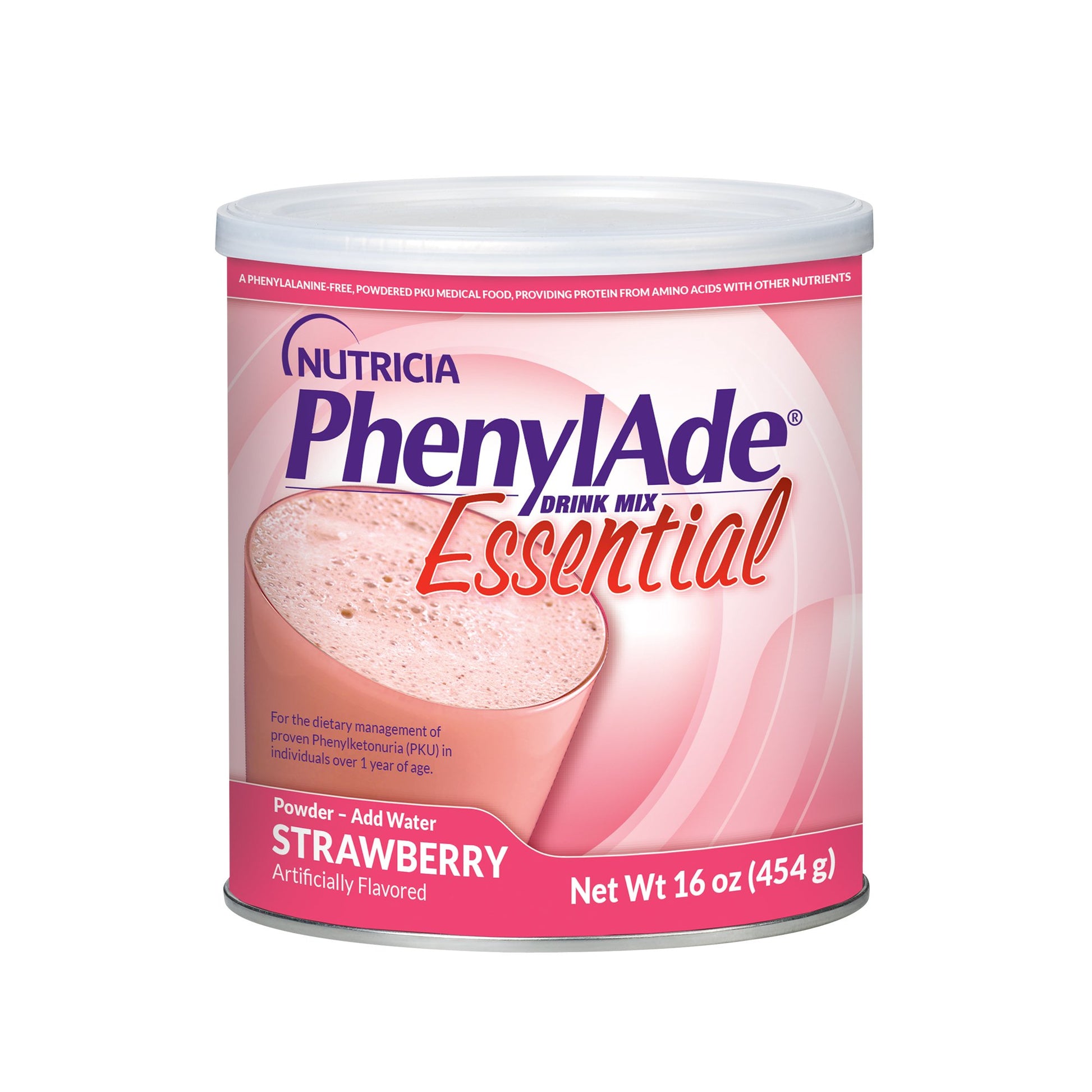 Oral Supplement PhenylAde Strawberry Flavor Powder 16 oz. / 454 Gram Canister