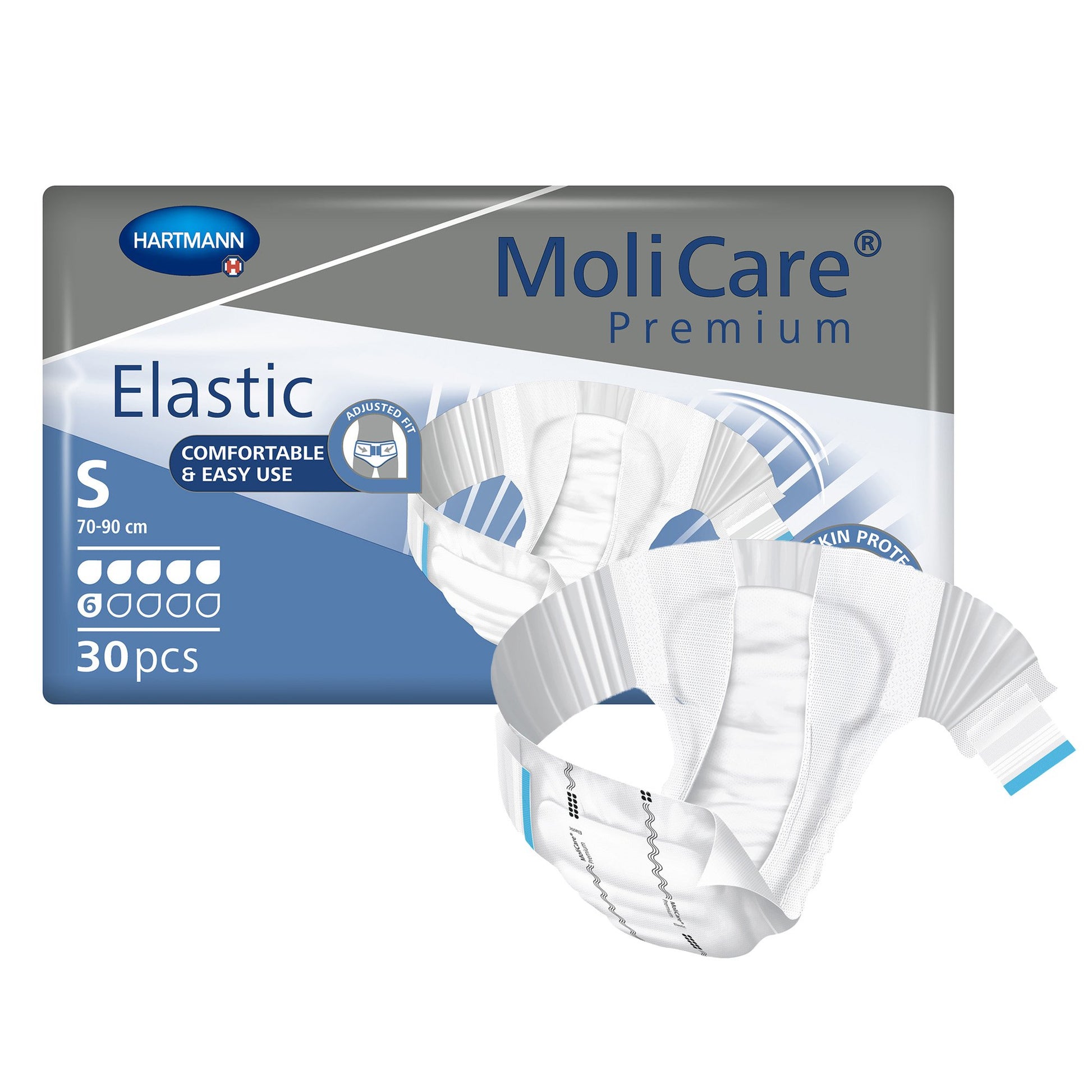 MoliCare Premium Elastic 6 Drop Absorbency Incontinence Briefs, Small