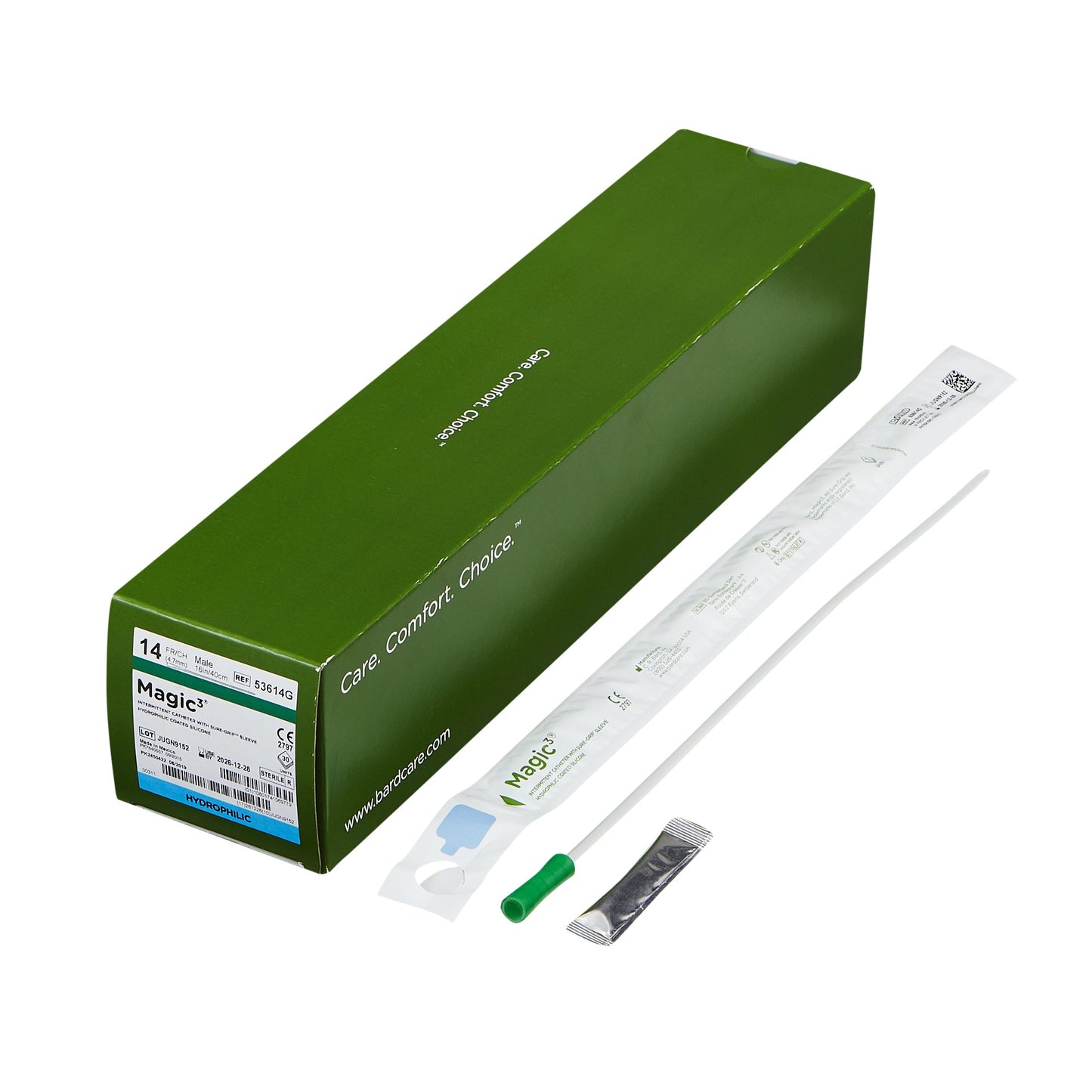 Magic3 Hydrophilic Male Urethral Catheter, 14 Fr.
