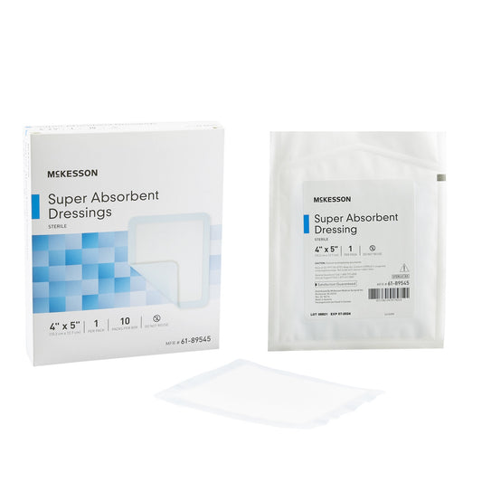 McKesson Super Absorbent Dressing, 4 x 5 Inch