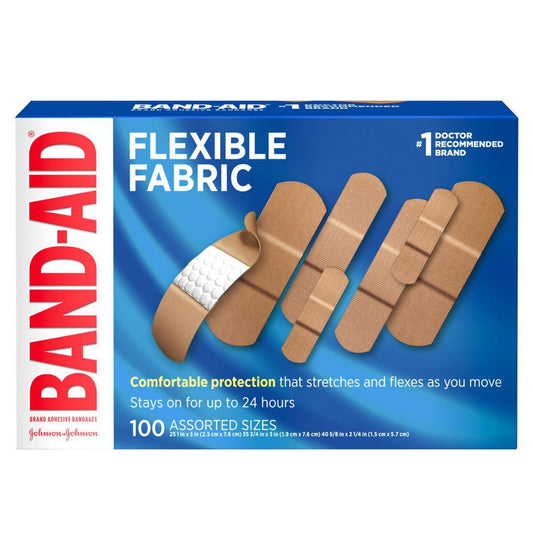 Band-Aid Flexible Fabric Adhesive Bandages Assorted Sizes