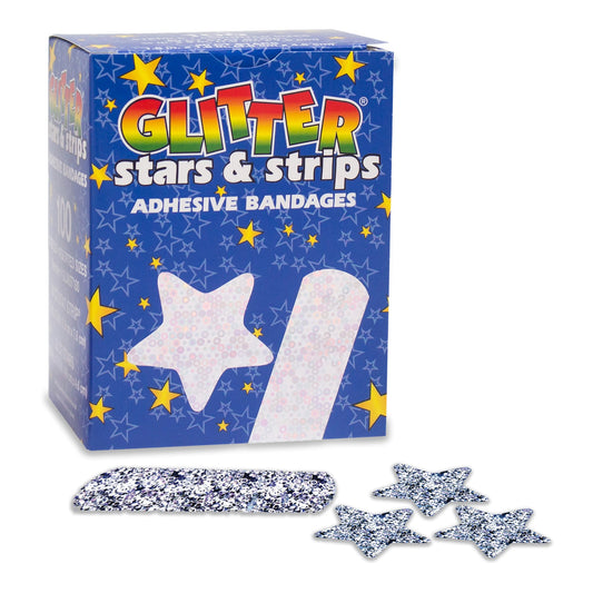 Glitter™ Stat Strip Kid Design (Glitter Stars and Stripes) Adhesive Strip