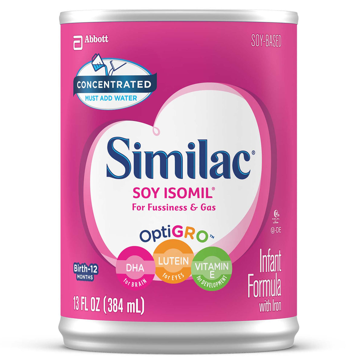 Similac Soy Isomil for Fussiness and Gas Infant Formula, 13-ounce can