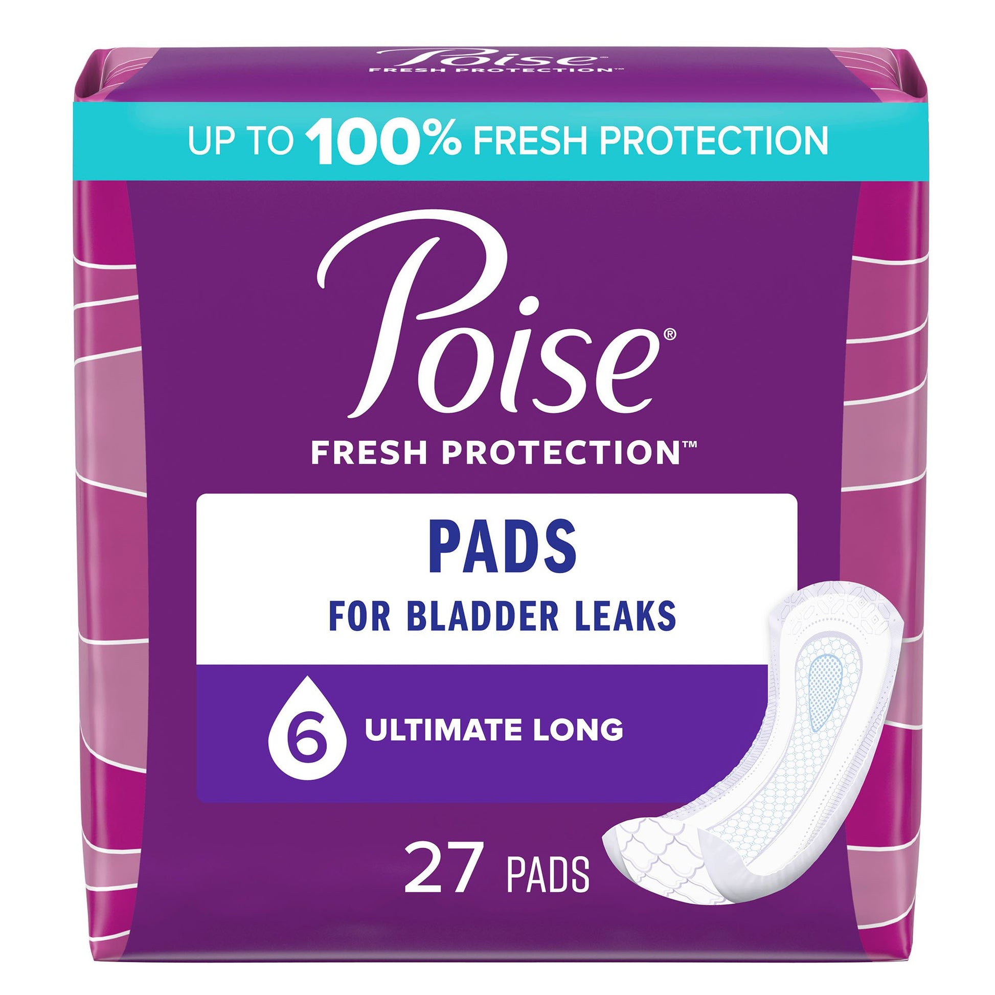 Poise Bladder Control Pads for Women, Heavy Absorbency, 15.9-Inch Length