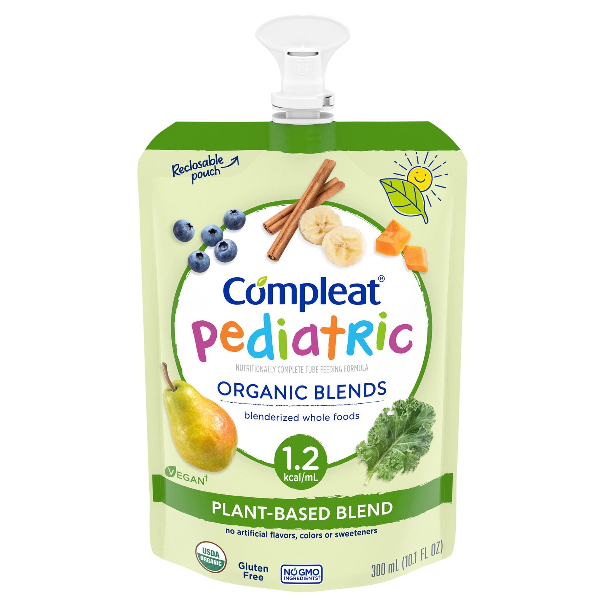 Pediatric Tube Feeding Formula Compleat Pediatric Organic Blends Plant-Based Unflavored 10.1 oz. Pouch Liquid