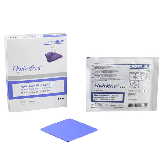 HydroferaBlue Classic Antibacterial Foam Dressing, 4 x 4 Inch