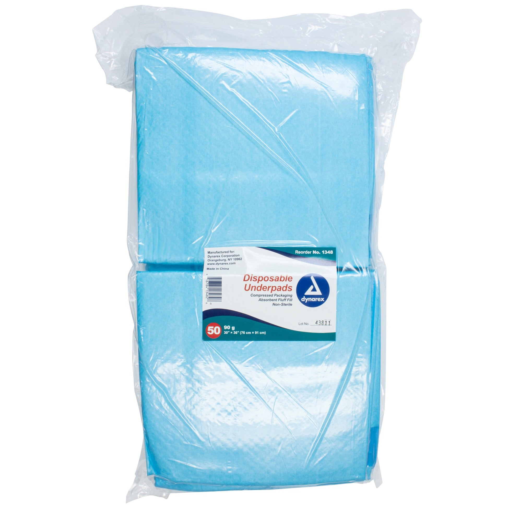 Dynarex Absorbent Fluff Fill Underpad, 30 x 36 Inch