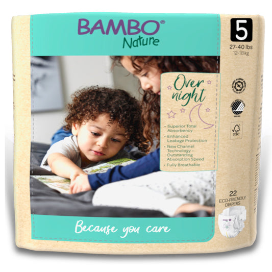 Bambo Nature Overnight Diapers, Size 5