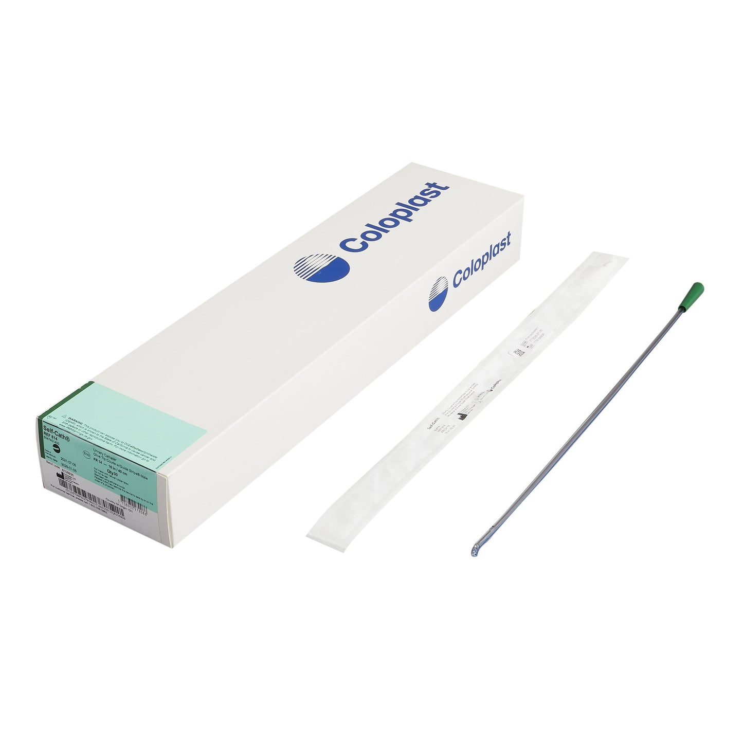 Self-Cath Urethral Catheter, 14 Fr., Male, Coud Olive