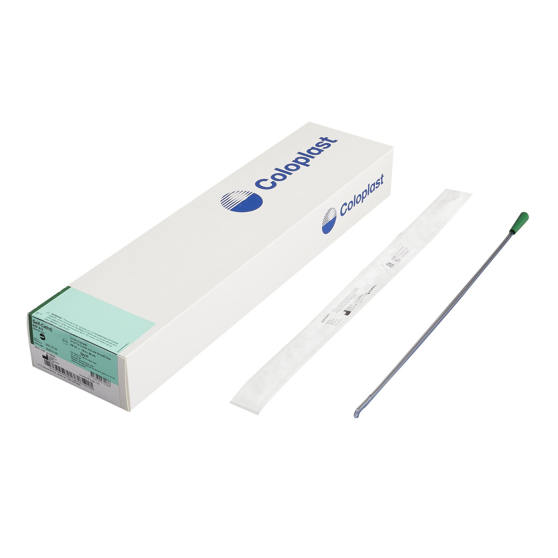 Self-Cath Urethral Catheter, 14 Fr., Male, Coud Olive