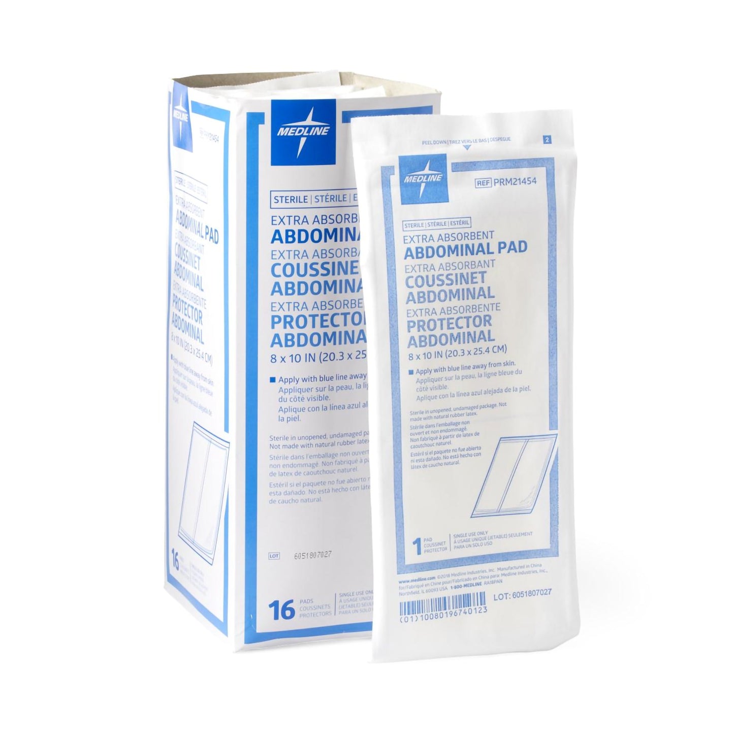 Caring Sterile Abdominal Pad, 8 x 10 Inch
