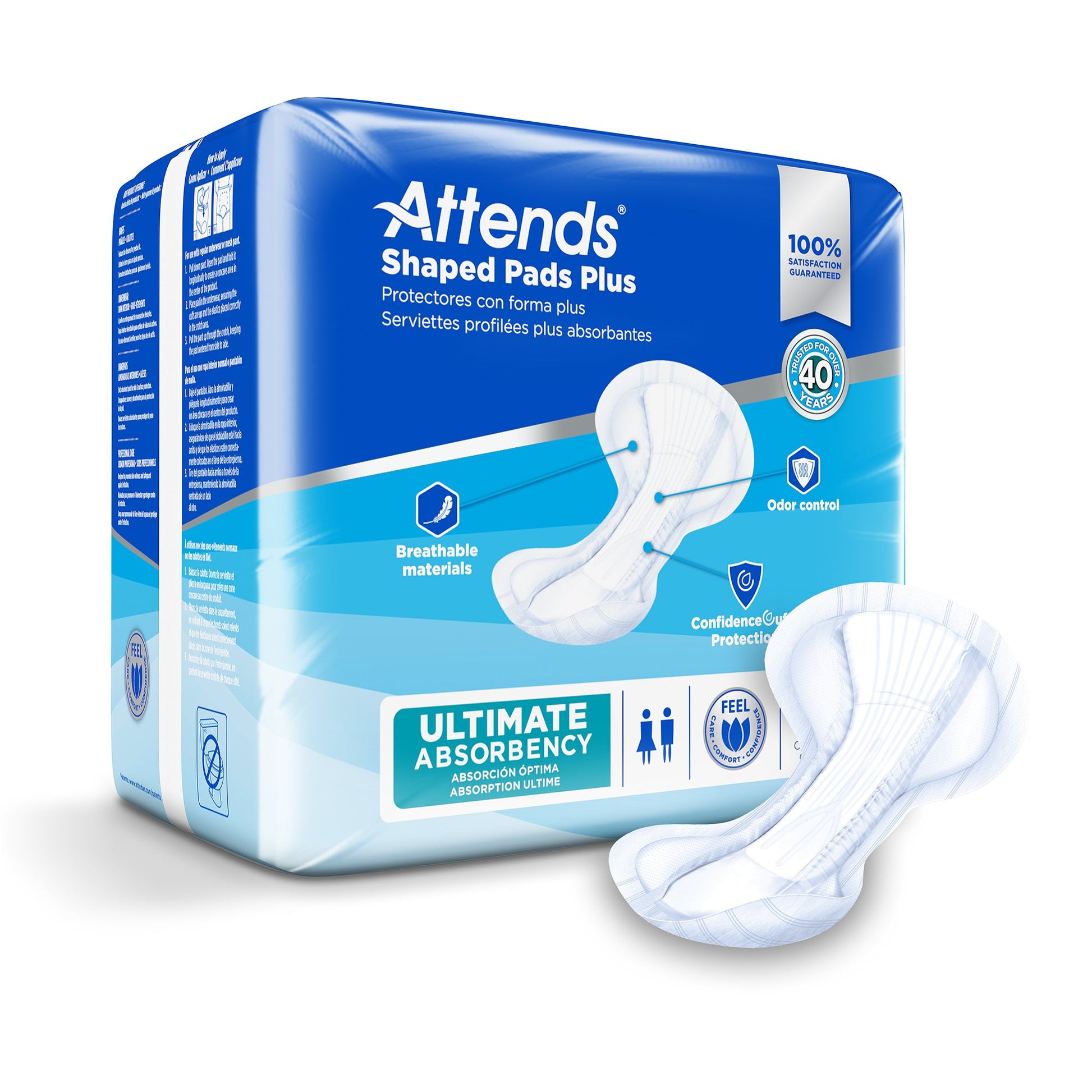 Attends Shaped Bladder Control Pads, Plus