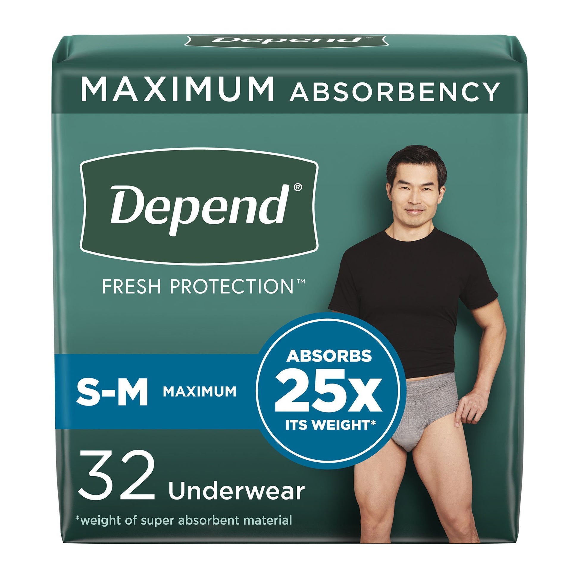 Depend Fresh Protection™ Men's Maximum Absorbency Underwear, Small/Medium