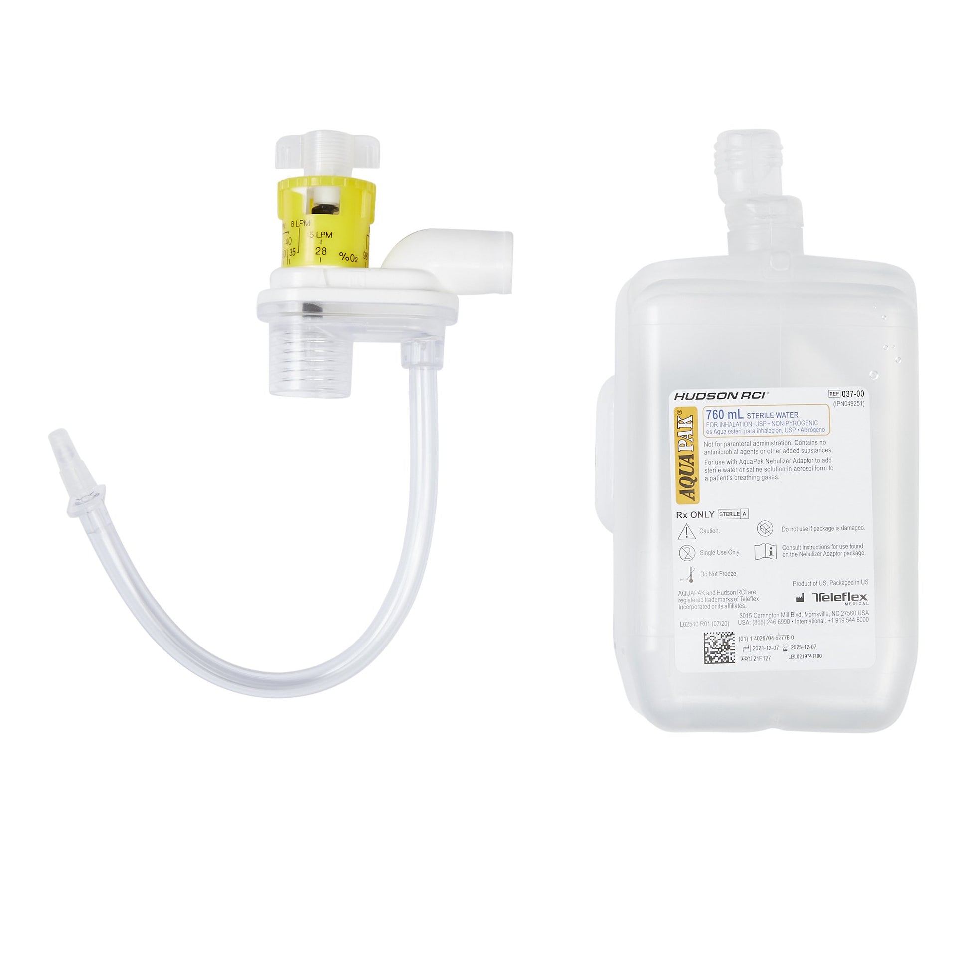 Handheld Nebulizer Kit Hudson RCI AquaPak Large Volume Adult / Pediatric Mouthpiece Delivery