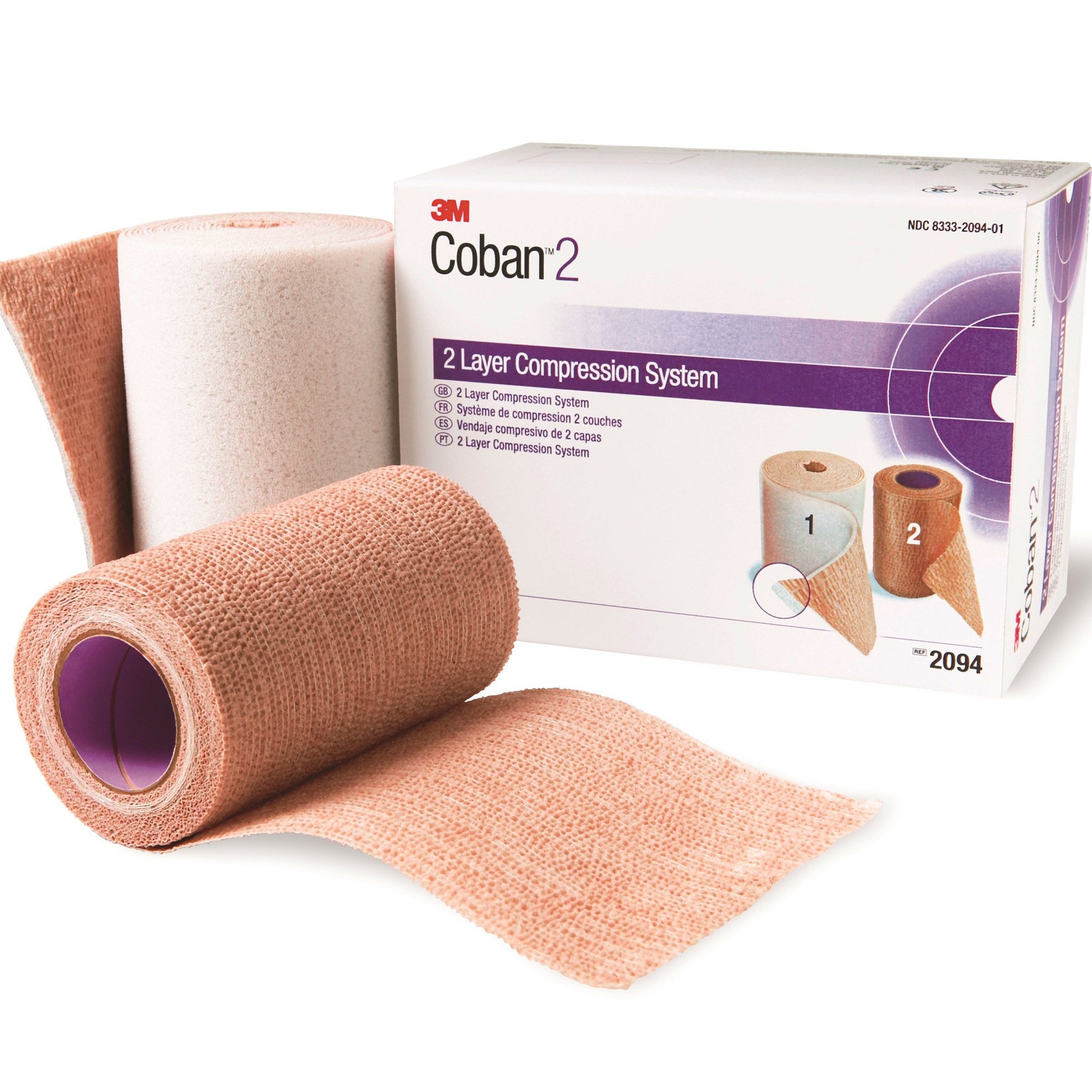 3M™ Coban™ 2 Closure Two-Layer Compression Bandage System, 10 cm x 47 meters