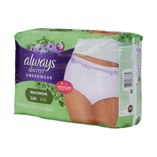 Always Discreet Maximum Absorbent Underwear, Small / Medium