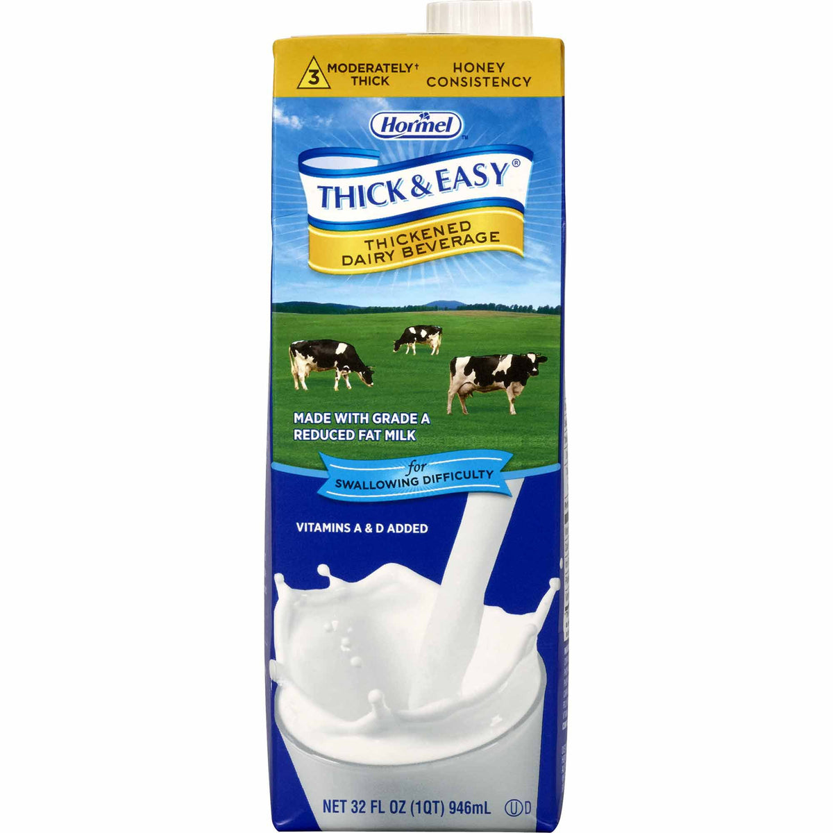 Thick & Easy Dairy Honey Consistency Milk Thickened Beverage, 32-ounce carton