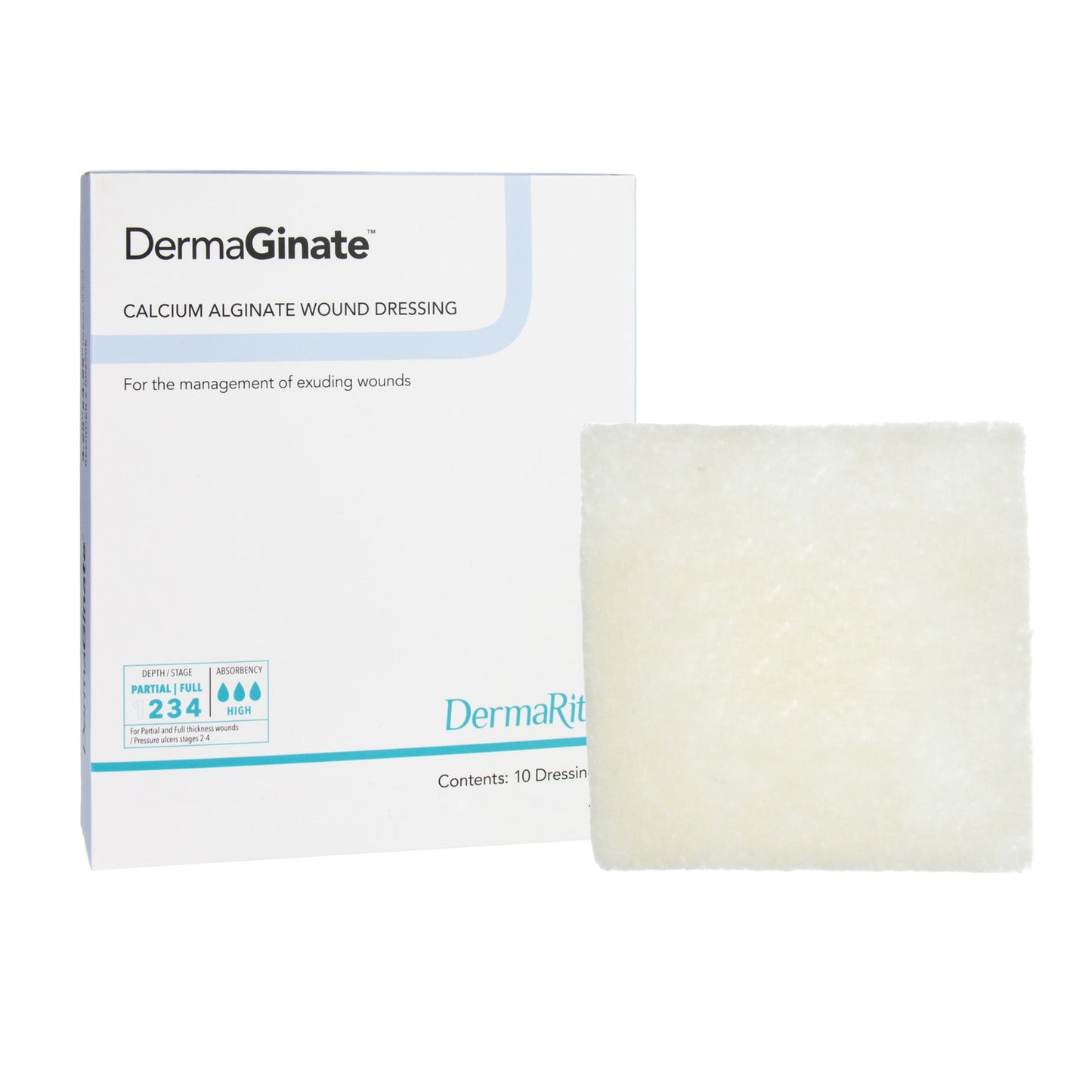 DermaGinate Alginate Dressing, 2 x 2 inch