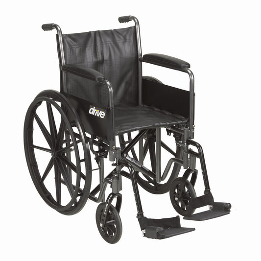drive™ Silver Sport 2 Wheelchair, 20 Inch Seat Width