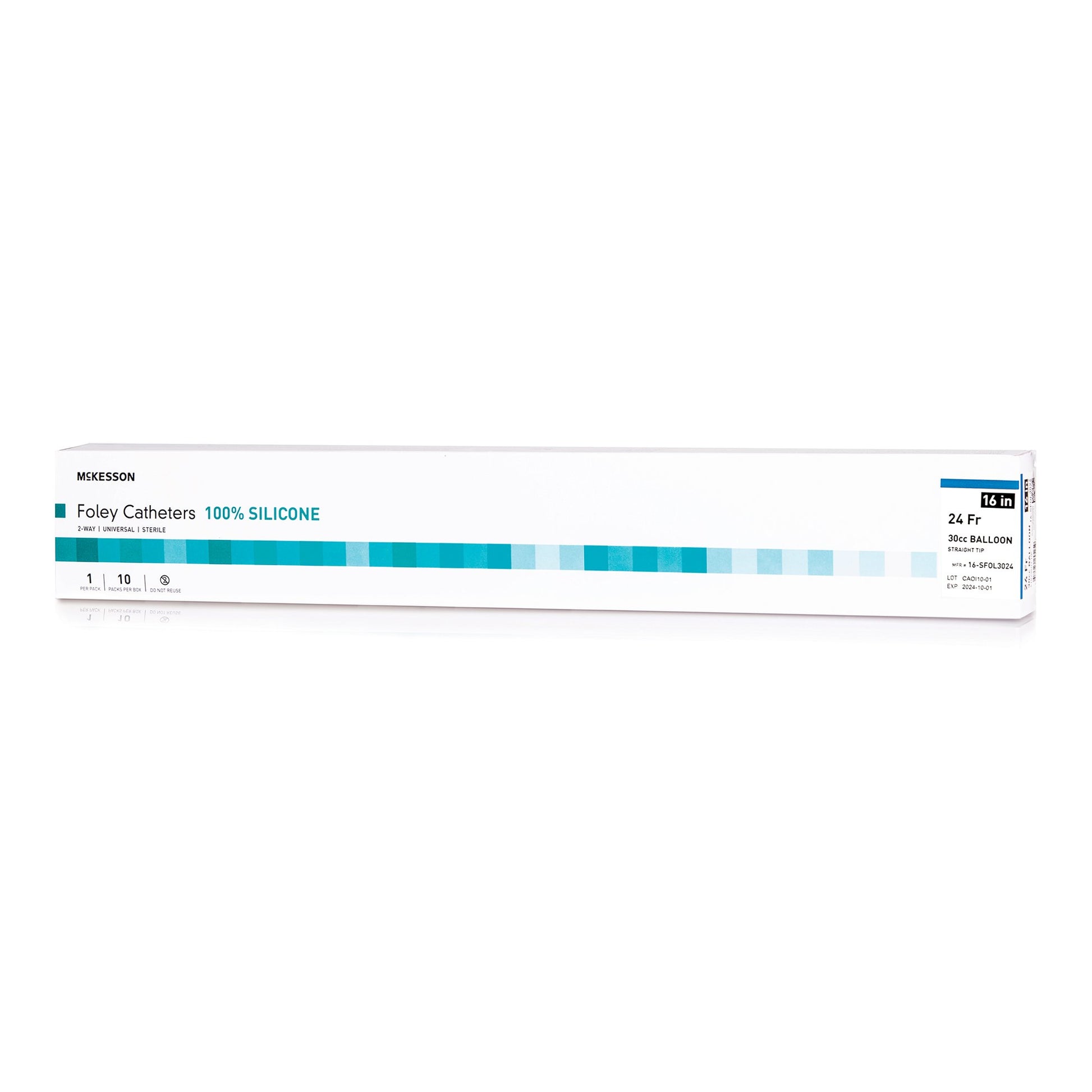 Foley Catheter McKesson 2-Way Standard Tip 30 cc Balloon 24 Fr. Silicone