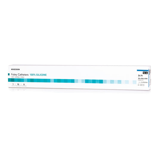 Foley Catheter McKesson 2-Way Standard Tip 30 cc Balloon 24 Fr. Silicone