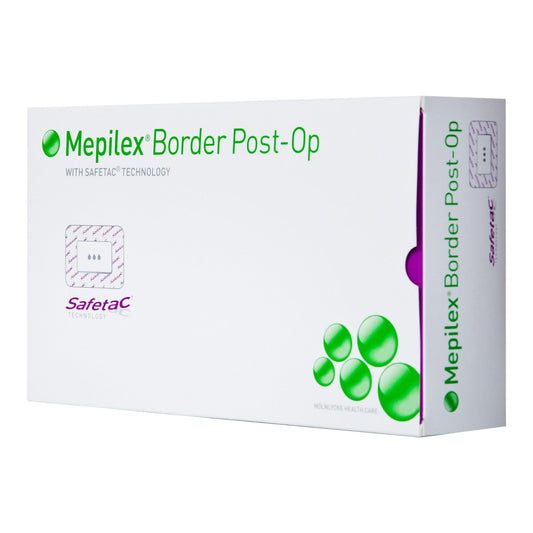Foam Dressing Mepilex Border Post-Op 3-1/2 X 4 Inch With Border Film Backing Silicone Adhesive Rectangle Sterile