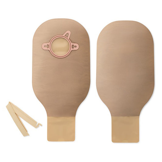 New Image™ 2-Piece Beige Ostomy Pouch, Pre-cut to Fit 44 mm Stomas, Green Match