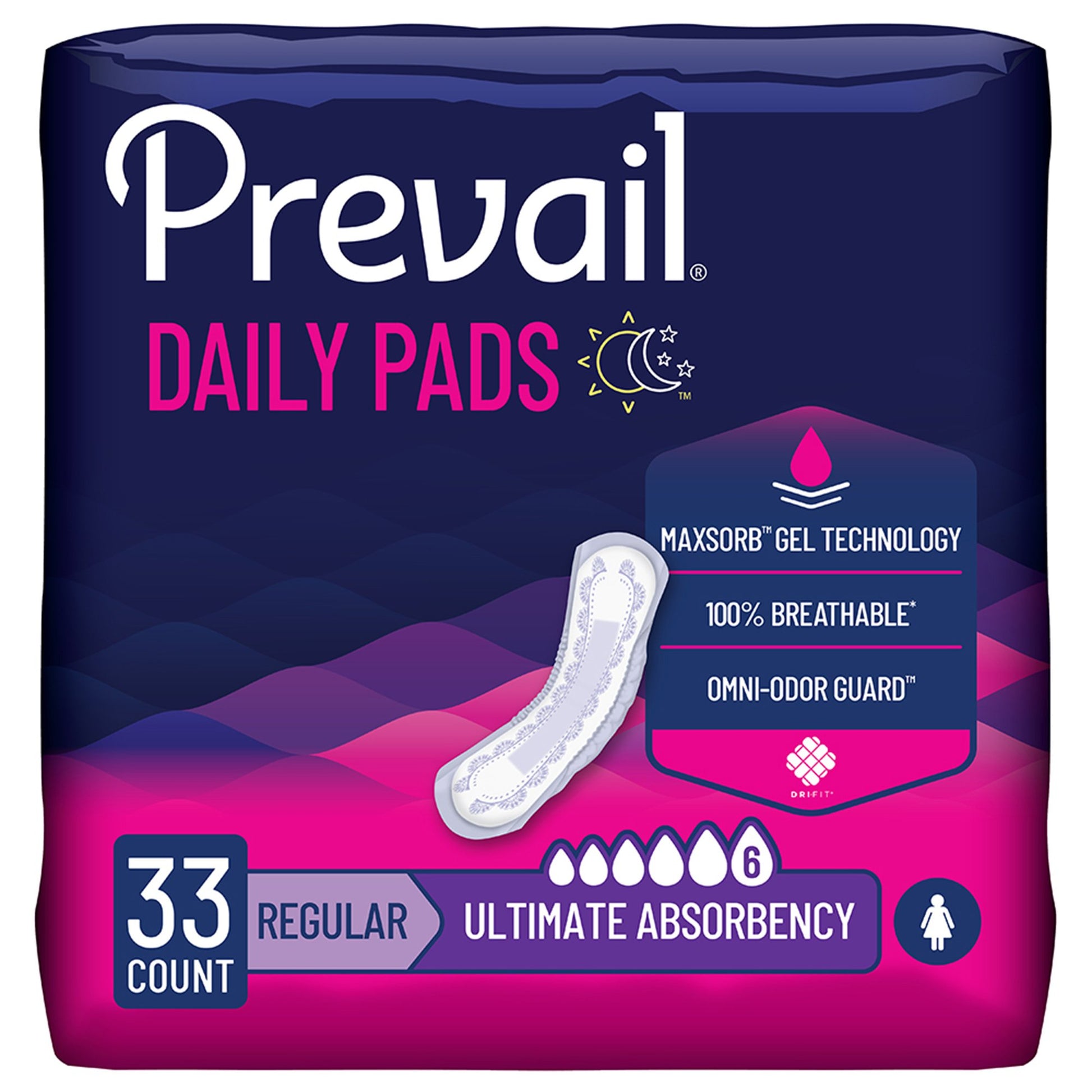 Prevail Daily Pads Ultimate Bladder Control Pad, 16-Inch Length