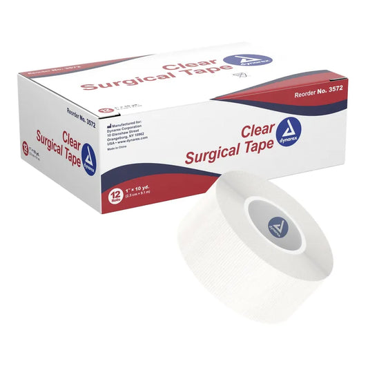 dynarex Adhesive Medical Tape, 1 Inch x 10 Yard, Transparent