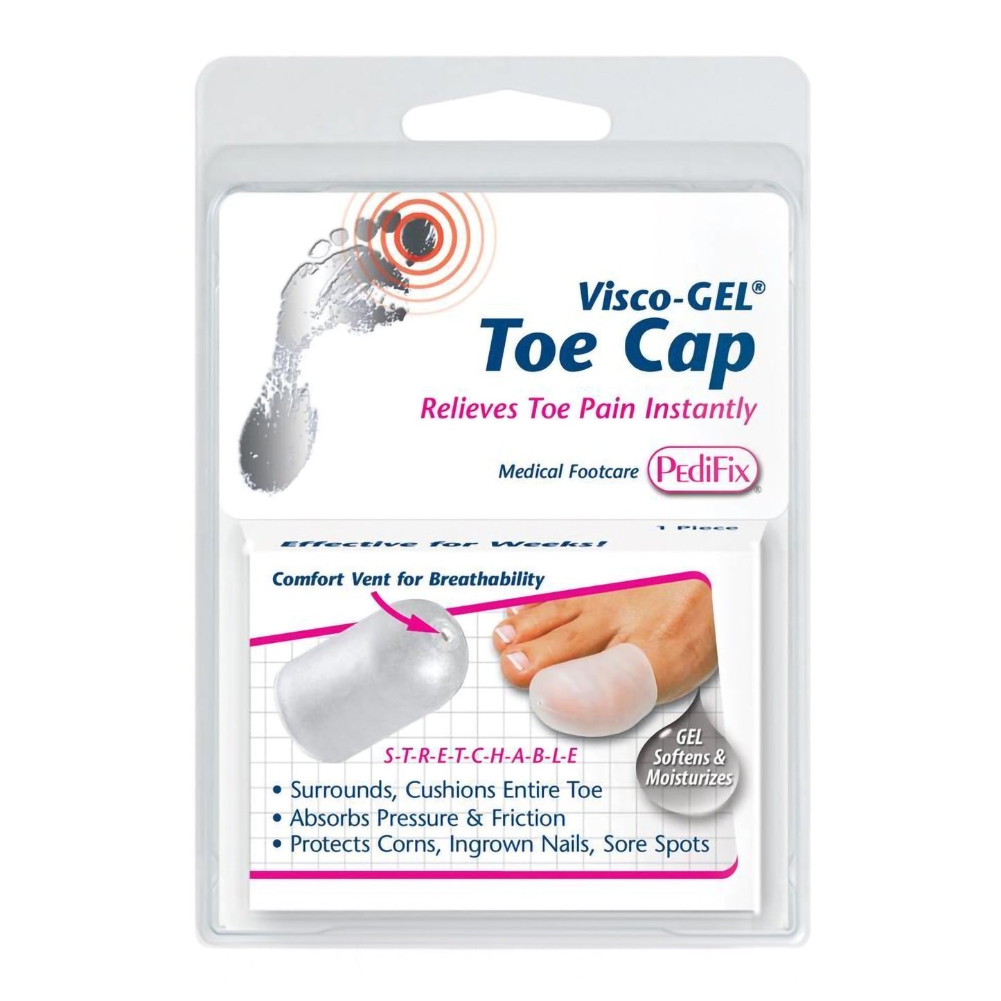 Toe Cap Visco-GEL Small / Medium Pull-On Toe