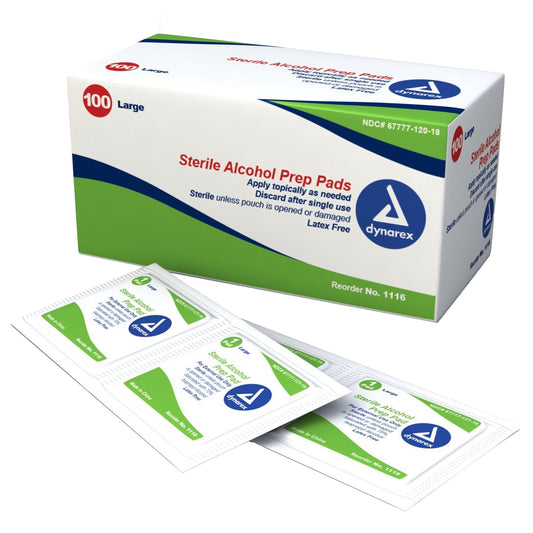 dynarex Alcohol Prep Pad, Individual Packets