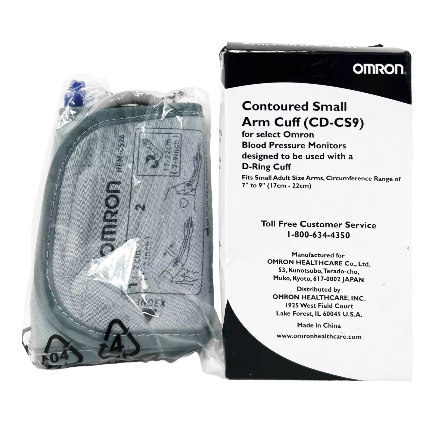 Omron Small D-ring Reusable Blood Pressure Cuff, 17 to 22.8 centimeter